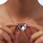 Personalized Dainty Arrow Through Heart Locket Necklace with Love Letter Anniversary Valentine's Day Birthday Gift for Her