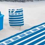 Gepersonaliseerde Streep Duurzame Grote Canvas Tas met Naam Verjaardag Strand Reisaccessoire Cadeau voor Vrienden Familie