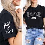 Personalizzato Balletto Hip-Hop Danza Silhouette T-shirt Felpa con cappuccio con nome e nickname Regalo di compleanno per ballerini