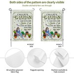Personalized Cartoon Character Plant Flower Garden Flag with Name Garden Decorations Parents' Day Gift for Mom Grandma Family Gardening Lovers