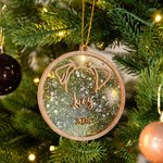 Orejas de perro personalizadas con nombre y año grabados Decoración del árbol de Navidad Regalo de condolencia para dueños de perros