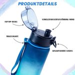 Personalisierte Cartoon-Charakter Geburtsblume Farbverlaufe Sport Wasserflasche mit Namen Geburtstag Geschenk für Familie