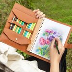 Personalized Grad Cap Initial A5 PU Leather Notebook Cover with Name and Storage Pocket Graduation Gift for Graduates