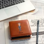 Personalized Cartoon Office Character PU Leather Sticky Note Holder with Name and Position Office Supplies Birthday Gift for Colleague Educator