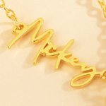 Personalized Photo Projection Nameplate Necklace Dainty Jewelry with Name Birthday Anniversary Gift for Girlfriend Mother Women