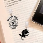 Personalised Book Dragon Charm Anti-Dust Plug Cover Accessory for iPhone Micro USB Type C Device Birthday Gift for Friend Family