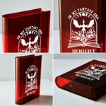 Personalised Cool Flying Dragon Pattern Clear Bookend Vase with Name Aesthetic Room Decor Birthday Gift for Mom Grandma Book Lovers