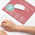 Alfombrilla de ratón multicolor personalizada con nombre y texto Material de oficina Accesorio de escritorio Agradecimiento Regalo de cumpleaños para personal administrativo