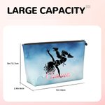 Personalized Watercolor Dancer Silhouette Portable Makeup Bag with Name Travel Storage Anniversary Birthday Gift for Dance Lovers