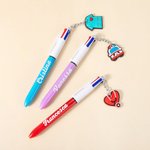 Penna a sfera retrattile personalizzata 4 in 1 multicolore con nome e charm carino regalo di compleanno e ringraziamento per personale medico