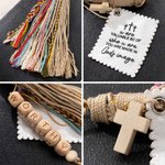 Personalized Boho NFC Daily Bible Verse Prayer Tassel with Text and Beads Cross Bible Study Accessory Baptism Christian Gift for Family Friends