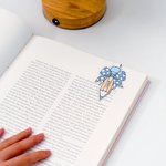 Juego de 2 marcapáginas magnéticos personalizados con lazo a cuadros y nombre Material de lectura Vuelta al cole Regalo de cumpleaños para profesores Niños