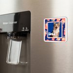 Personalised Flower Tomato French Fries Imitation Photo Frame Acrylic Fridge Magnet with Photo and Name Birthday Gift for Pet Lovers Owners