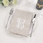 Personalisierte Französisch Stil Floral Monogrammed Leinen Serviette mit gestickten Initial Housewarming Hochzeit Geschenk für Hostess Französisch Stil Liebhaber