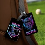 Personalised Ice Cream Dripping Baseball Luggage Tag with Name and Number Travel Accessories Birthday Holiday Team Gift for Baseball Players Lovers