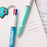 Penna a sfera retrattile personalizzata 4 in 1 multicolore con nome e charm carino regalo di compleanno e ringraziamento per personale medico