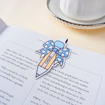 Juego de 2 marcapáginas magnéticos personalizados con lazo a cuadros y nombre Material de lectura Vuelta al cole Regalo de cumpleaños para profesores Niños