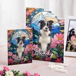 Vitrail personnalisé chien chat portrait d'animal Puzzles en briques avec nom Décoration d'intérieur Cadeau d'anniversaire pour l'amoureux de l'animal