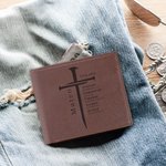 Personalized Bible Cross Portable PU Leather Wallet with Name Father's Day Birthday Anniversary Gift for Man