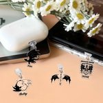Personalised Book Dragon Charm Anti-Dust Plug Cover Accessory for iPhone Micro USB Type C Device Birthday Gift for Friend Family