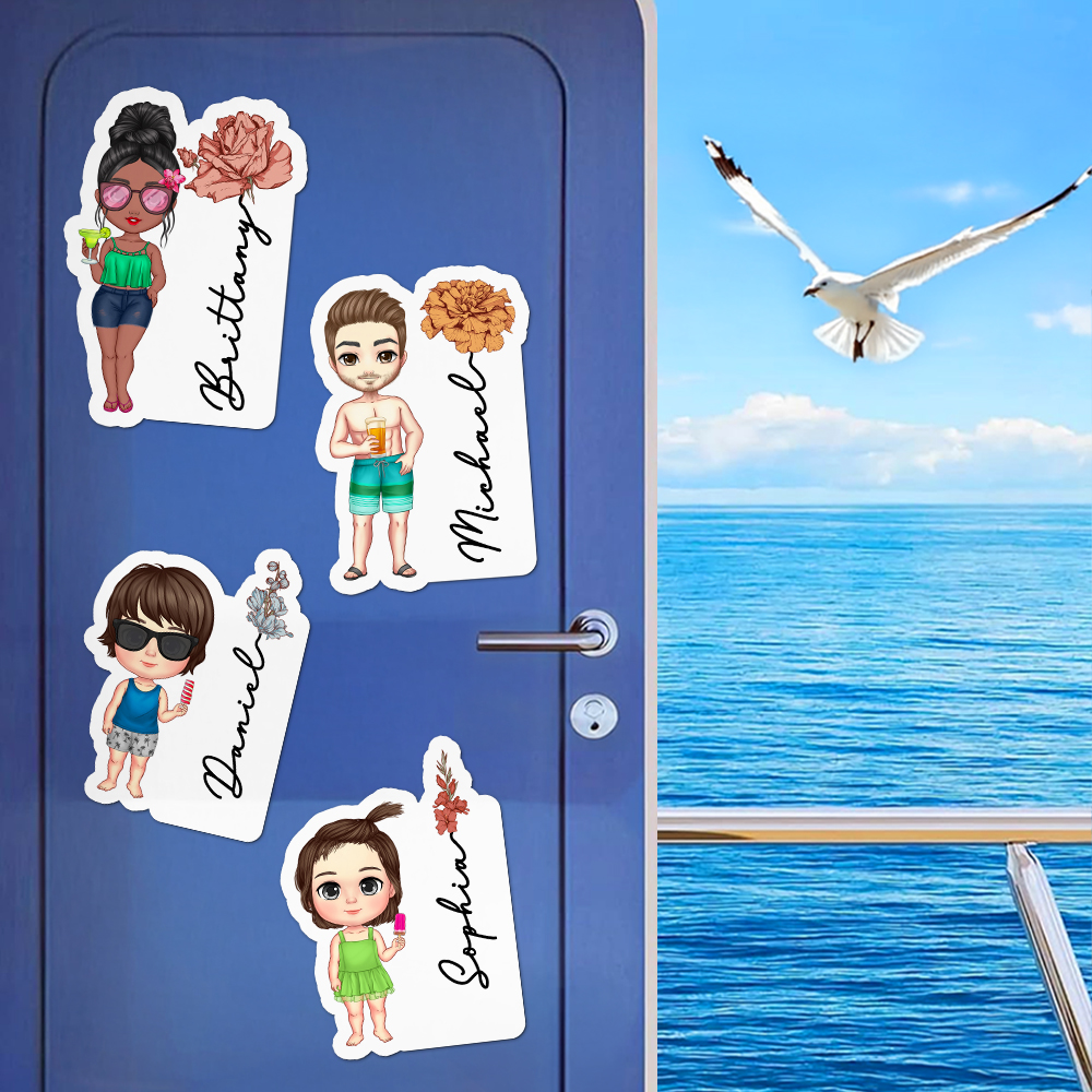 Aimant frigo personnalisé avec nom et fleur de naissance Décoration d'intérieur Anniversaire Voyage Cadeau pour la famille Amis