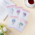 Juego de 2 marcapáginas magnéticos personalizados con lazo a cuadros y nombre Material de lectura Vuelta al cole Regalo de cumpleaños para profesores Niños