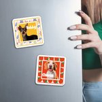 Personalised Flower Tomato French Fries Imitation Photo Frame Acrylic Fridge Magnet with Photo and Name Birthday Gift for Pet Lovers Owners