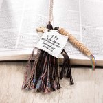 Personalized Boho NFC Daily Bible Verse Prayer Tassel with Text and Beads Cross Bible Study Accessory Baptism Christian Gift for Family Friends