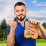 Personalisierte Cartoon Charakter Gesicht Foto Wildleder Golfball und Tee Lagerung Tasche Sack mit Namen Golf Zubehör Geburtstagsgeschenk für Golfliebhaber