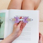 Juego de 2 marcapáginas magnéticos personalizados con lazo a cuadros y nombre Material de lectura Vuelta al cole Regalo de cumpleaños para profesores Niños