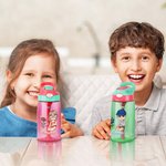 Personalisierte Niedliche Cartoon Kinder Trinkflasche mit Namen 475 ml Outdoor-Essentials Schulanfang Einschulung Geschenk für Kinder