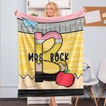 Personalisierte Bleistift Notebook Line Apple Initial weiche Decke mit Namen Home Decor Geburtstag zurück zu Schule Geschenk für Lehrer
