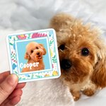Personalised Flower Tomato French Fries Imitation Photo Frame Acrylic Fridge Magnet with Photo and Name Birthday Gift for Pet Lovers Owners