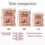 Personalized Adventure Begin Compass Design PU Leather Binder Notebook with Name School Name and Pen Graduation Gift for Graduates