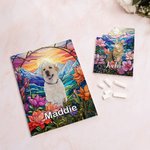 Vitrail personnalisé chien chat portrait d'animal Puzzles en briques avec nom Décoration d'intérieur Cadeau d'anniversaire pour l'amoureux de l'animal