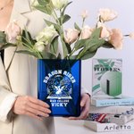 Personalised Cool Flying Dragon Pattern Clear Bookend Vase with Name Aesthetic Room Decor Birthday Gift for Mom Grandma Book Lovers