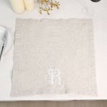 Personalisierte Französisch Stil Floral Monogrammed Leinen Serviette mit gestickten Initial Housewarming Hochzeit Geschenk für Hostess Französisch Stil Liebhaber