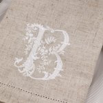 Personalisierte Französisch Stil Floral Monogrammed Leinen Serviette mit gestickten Initial Housewarming Hochzeit Geschenk für Hostess Französisch Stil Liebhaber