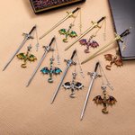 Marcapáginas personalizado con nombre perlas y espada de dragón accesorio de lectura regalo de cumpleaños para lectores y amantes de los libros