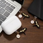 Personalized Black and Golden Dragons Rider Dust Plug Keychain Bookmark Set with Initial Pendant Birthday Gift for Fantasy Book Lovers Bookworms