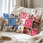 Personalised Mom Mum Title 6 Photos Soft Throw Pillow Cover Home Decor Mother's Day Birthday Gift for Mom