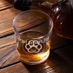 Personalised Engraved Woof You Everday 1-5 Dog Paws 10 oz Old Fashioned Whiskey Glass with Names Funny Father's Day Gift for Dog Dad