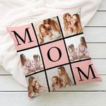Personalised Mom Mum Title 6 Photos Soft Throw Pillow Cover Home Decor Mother's Day Birthday Gift for Mom