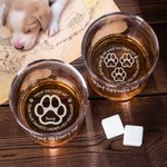 Personalised Engraved Woof You Everday 1-5 Dog Paws 10 oz Old Fashioned Whiskey Glass with Names Funny Father's Day Gift for Dog Dad