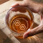 Personalised Engraved Woof You Everday 1-5 Dog Paws 10 oz Old Fashioned Whiskey Glass with Names Funny Father's Day Gift for Dog Dad