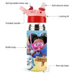 Personalisierte Meer Tier niedlich 3D Tauchen Kind 12 oz isolierte Wasserflasche mit Namen und Stroh zurück zu Schule Geburtstag Geschenk für Jungen Mädchen