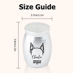 Personalised Forever In Our Hearts Line Dog Ears Mini Ashes Urn with Name and Twist-Off Lid Memorial Sympathy Keepsake Gift for Dog Owners