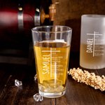 Personalized Cross Bible Beer Mug with Name Celebration Father's Day Gift for Men