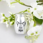 Personalised Forever In Our Hearts Line Dog Ears Mini Ashes Urn with Name and Twist-Off Lid Memorial Sympathy Keepsake Gift for Dog Owners