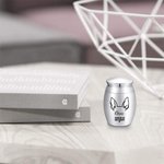 Personalised Forever In Our Hearts Line Dog Ears Mini Ashes Urn with Name and Twist-Off Lid Memorial Sympathy Keepsake Gift for Dog Owners